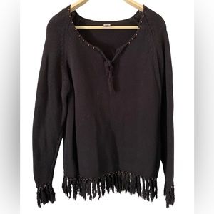 Austin Clothing Co. Tasseled Black Sweater